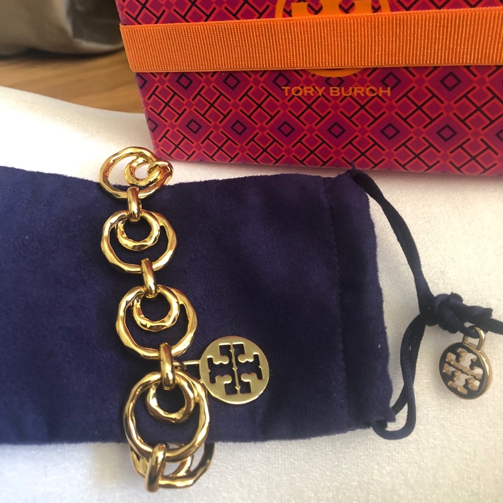 Tory Burch Gold Logo Bracelet